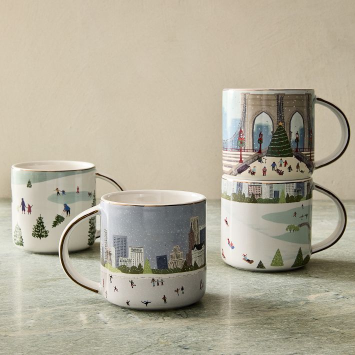 Winter Activities Ceramic Mug Sets | West Elm (US)