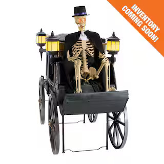 5 ft. Grave & Bones Animated LED Hearse | The Home Depot
