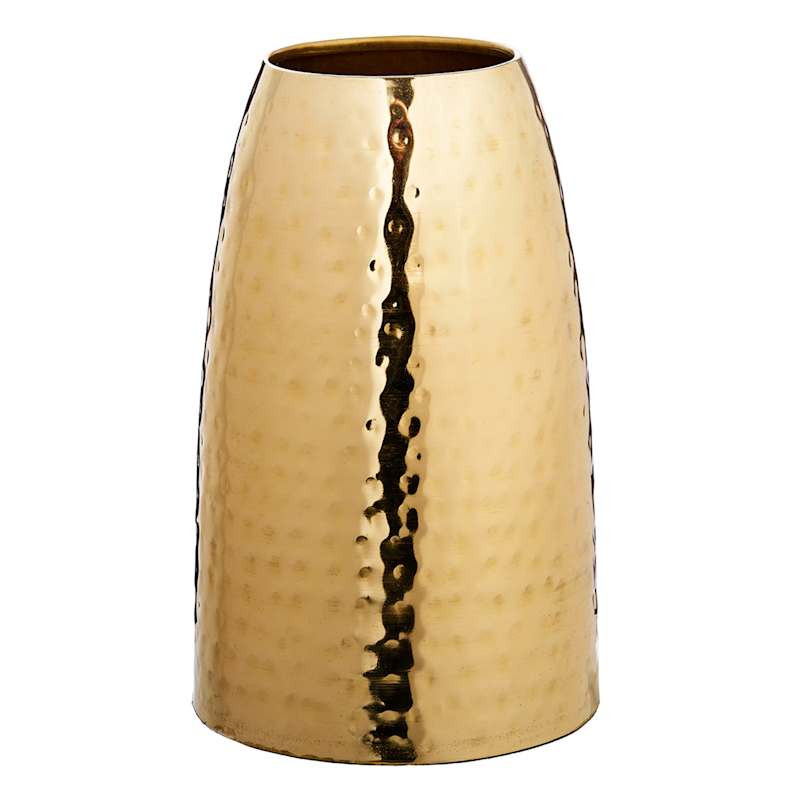 Gold Hammered Vase, 10" | At Home