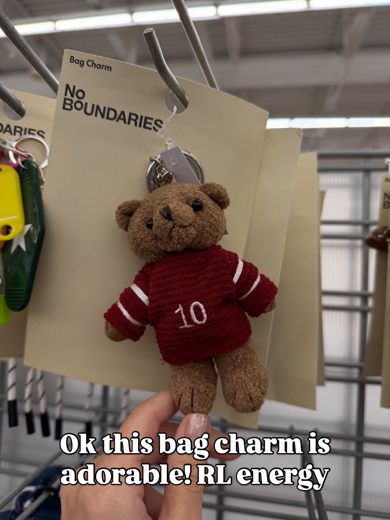 Teddy bear bag charm plushie at Walmart #walmartfinds