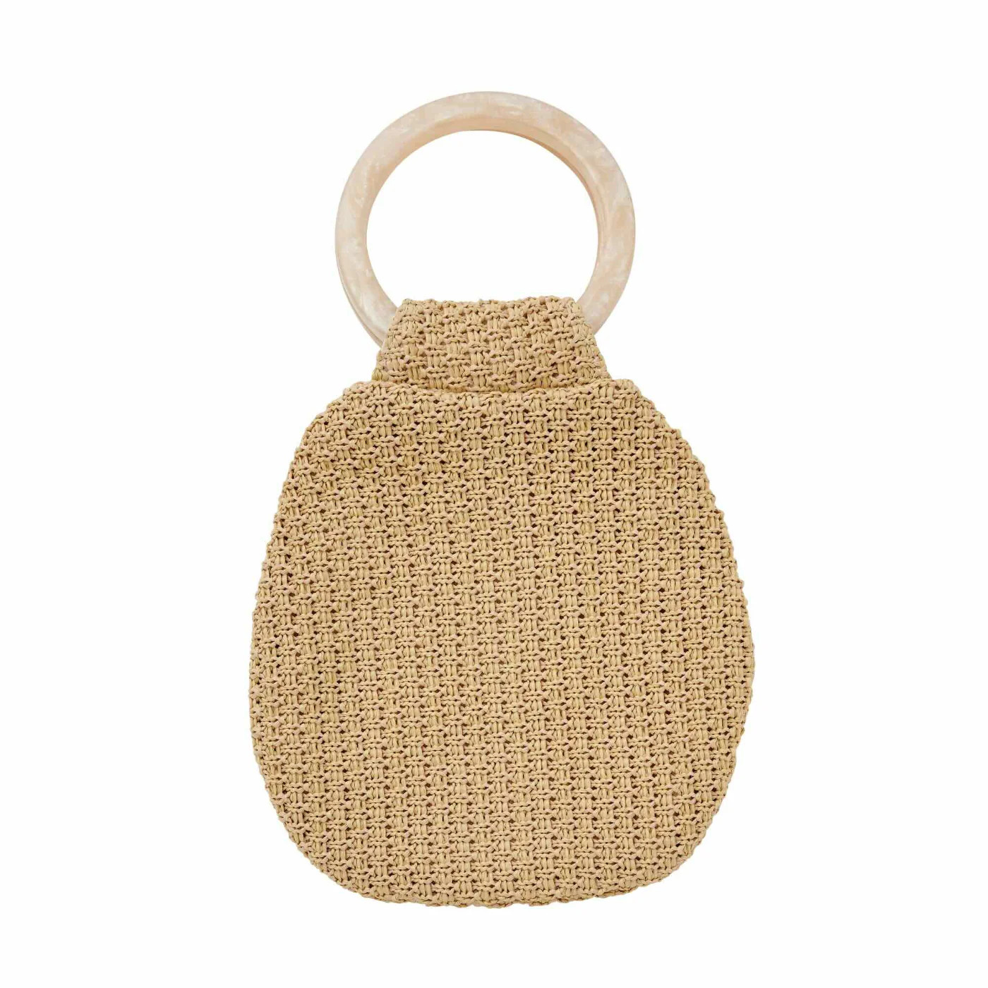 Katie Bracelet Bag - Raffia Tweed Clutch with Resin Handles | Oventure