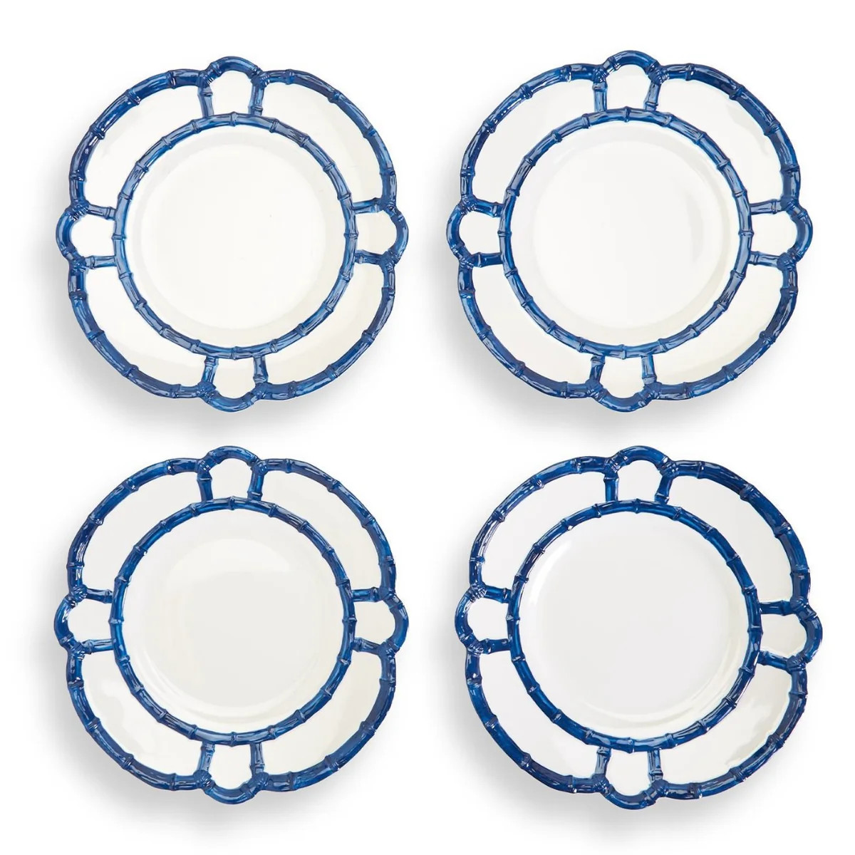 Blue Bamboo Touch Accent Plates (Set of 4) | Sea Marie Designs