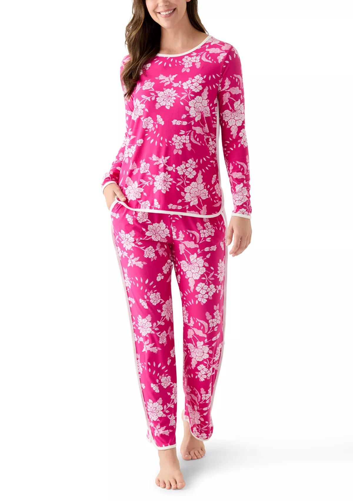 Crown & Ivy™Women's Long Sleeve Pajama Top and Pants Set | Belk