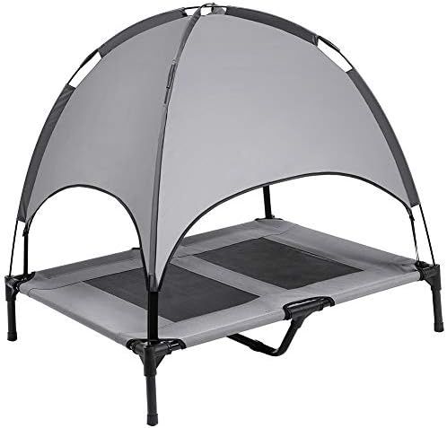 SUPERJARE Large Outdoor Dog Bed, Elevated Pet Cot with Canopy, Portable for Camping or Beach, Dur... | Amazon (US)