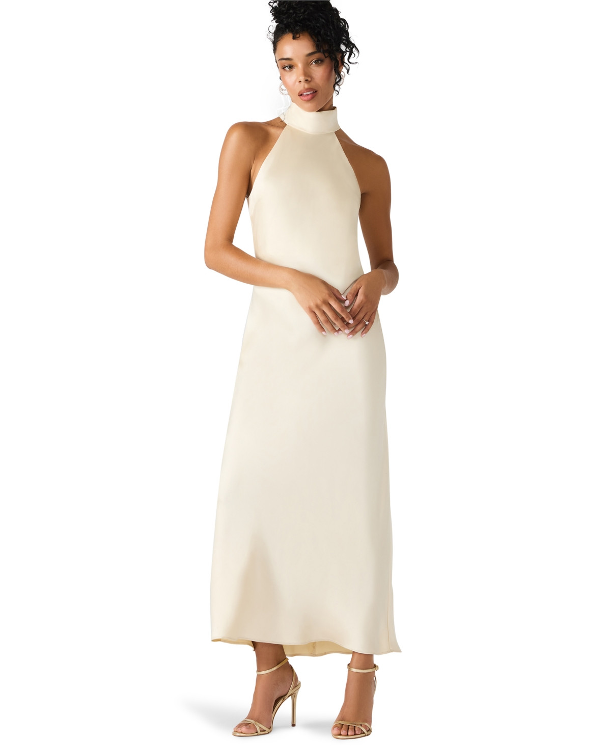 Steve Madden Women's Lara Satin Maxi Dress - Marshmellow | Macy's