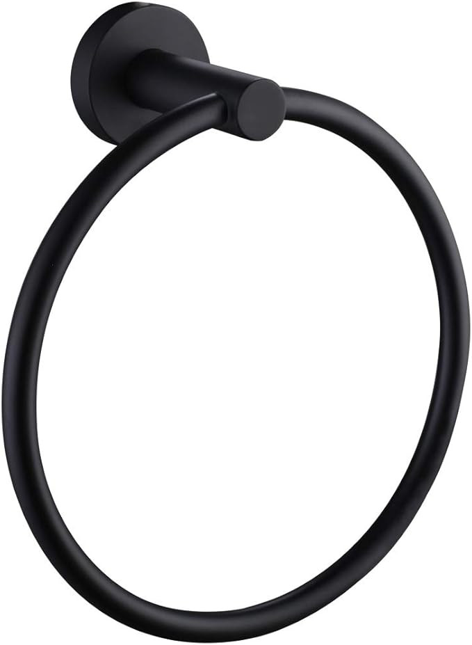 Matte Black Towel Ring, APLusee Hand Towel Holder Stainless Steel Modern Round Bathroom Kitchen S... | Amazon (US)