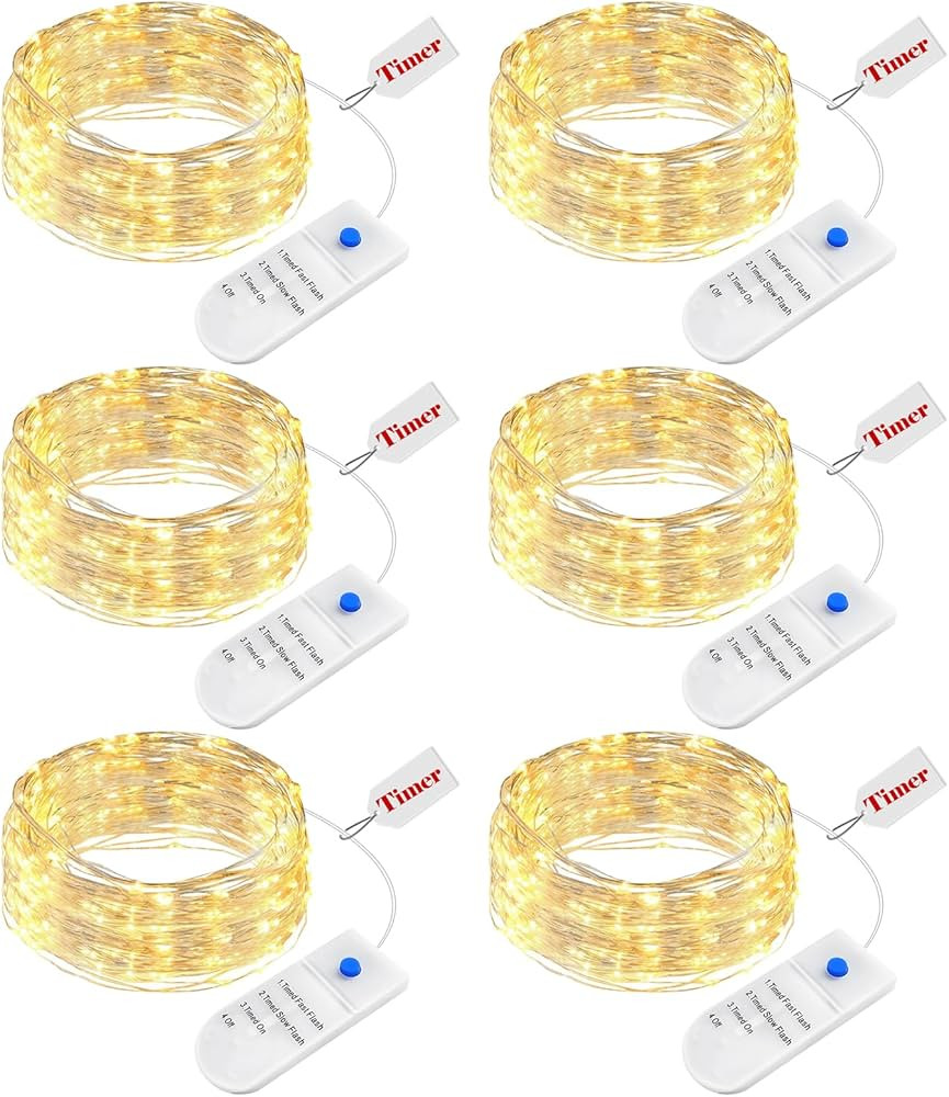 btfarm 6 Pack Fairy Lights Battery Powered with Timer, 3 Modes 20LED Twinkle Lights Indoor, 7FT W... | Amazon (CA)