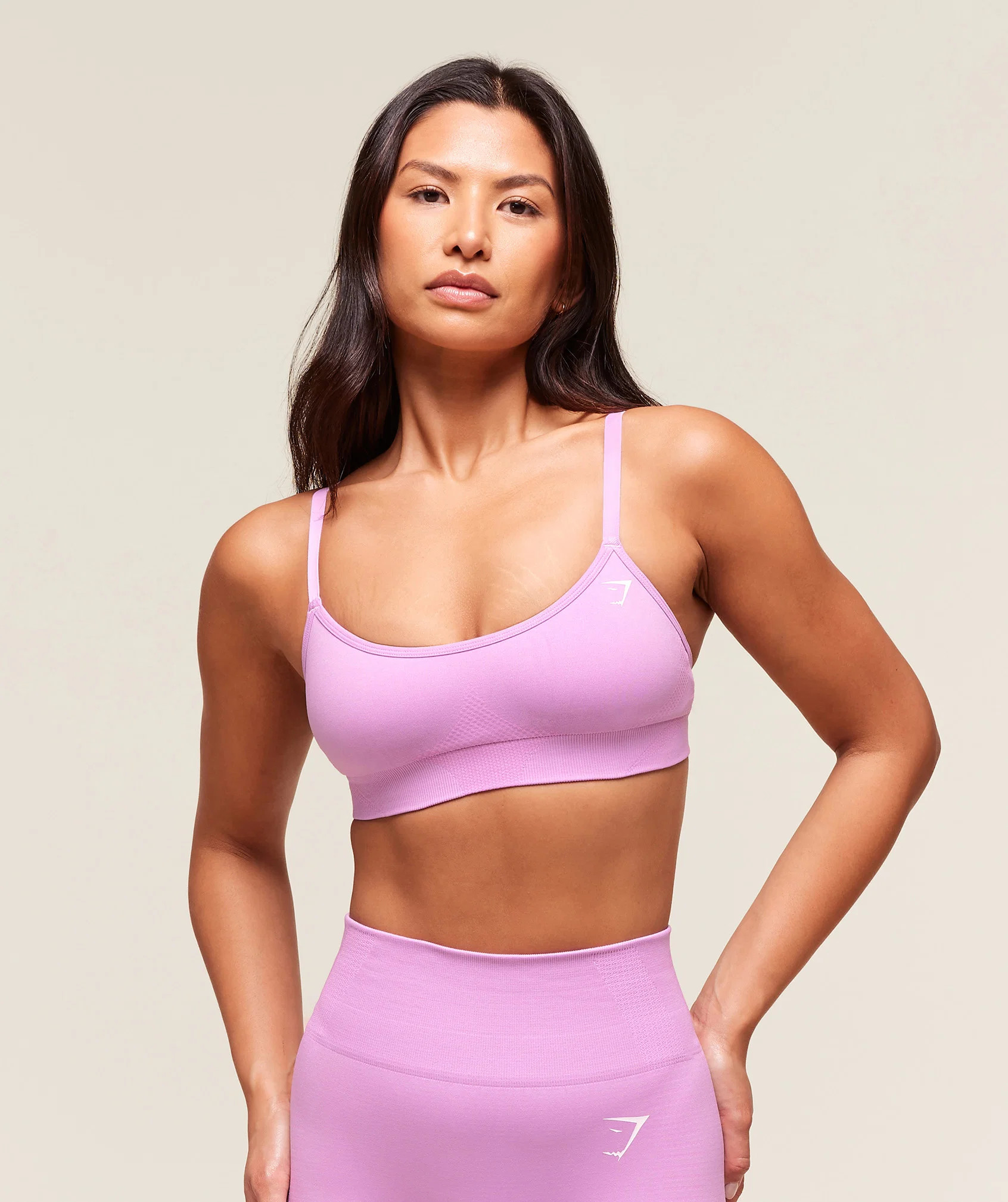 Gymshark Vital Seamless Minimal Sports Bra - Sour Pink Marl | Gymshark UK