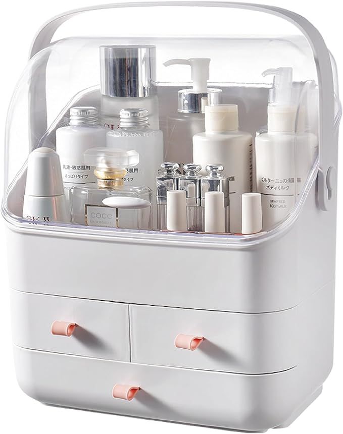 BRUUN Skin Care Cosmetic Storage Bin – A Large White Colored Dust and Water Proof Makeup Box wi... | Amazon (US)