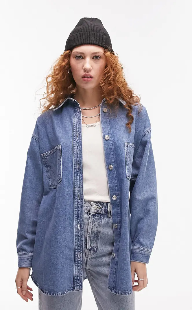 Topshop Denim Shacket | Nordstrom | Nordstrom