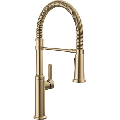Delta Faucet Rhett Pro Commercial Style Kitchen Faucet with Pull Down Sprayer, Gold Commercial Kitchen Faucet, Spring Kitchen Faucet, Delta Kitchen Sink Faucet, Champagne Bronze 18829-CZ-DST | Amazon (US)