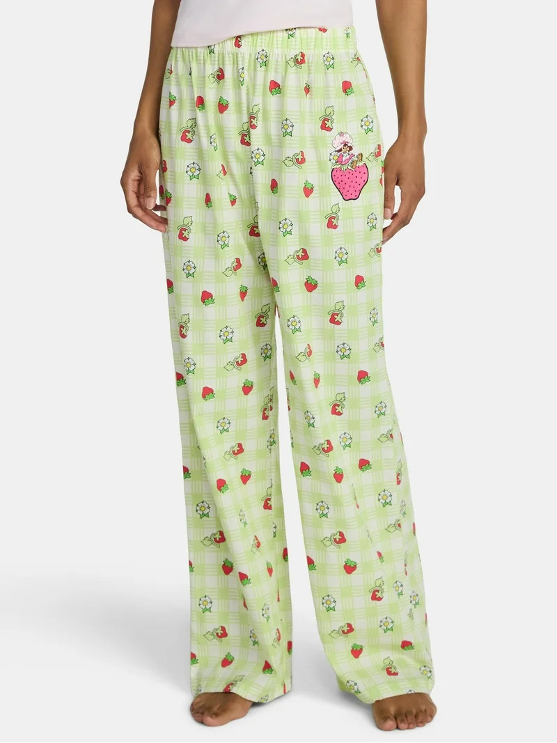Strawberry Shortcake Women’s Strawberry Checker Cotton Graphic Pants, Sizes XXS-XXL | Walmart (US)