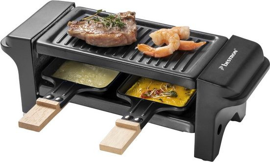 bestron Raclette Mini Tischgrill, 2 Raclettepfännchen, 350 W, für 1 bis 2 Personen, mit zwei Ho... | OTTO (DE)