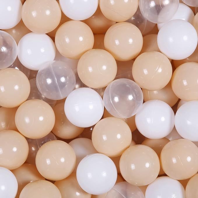 100 Plastic Balls for Ball Pit, Beige Macaron Color for Boys Girls,Great Decoration for Ball Pit,... | Amazon (US)
