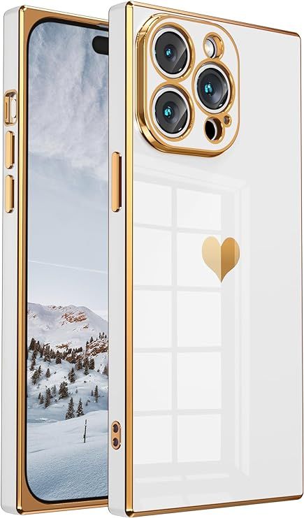 Tzomsze Compatible with iPhone 13 Pro Max Case Square,Cute Aesthetic Full Lens Protection & Elect... | Amazon (US)