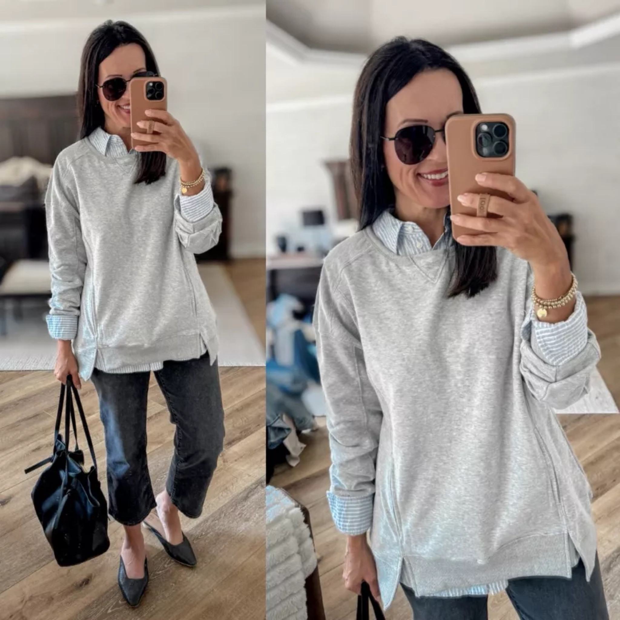 PRIME DAY SALE! Updating a widely worn fall outfit to a more elevated fall look. Sizing: Grey crewneck-size up! Wearing large Levi’s ribcage jeans-size up, in 28 Blue striped button down-linked options Casual outfit | fall outfit | elevated casual | ankle jeans | grey sweatshirt

#LTKStyleTip #LTKxPrimeDay #LTKSeasonal