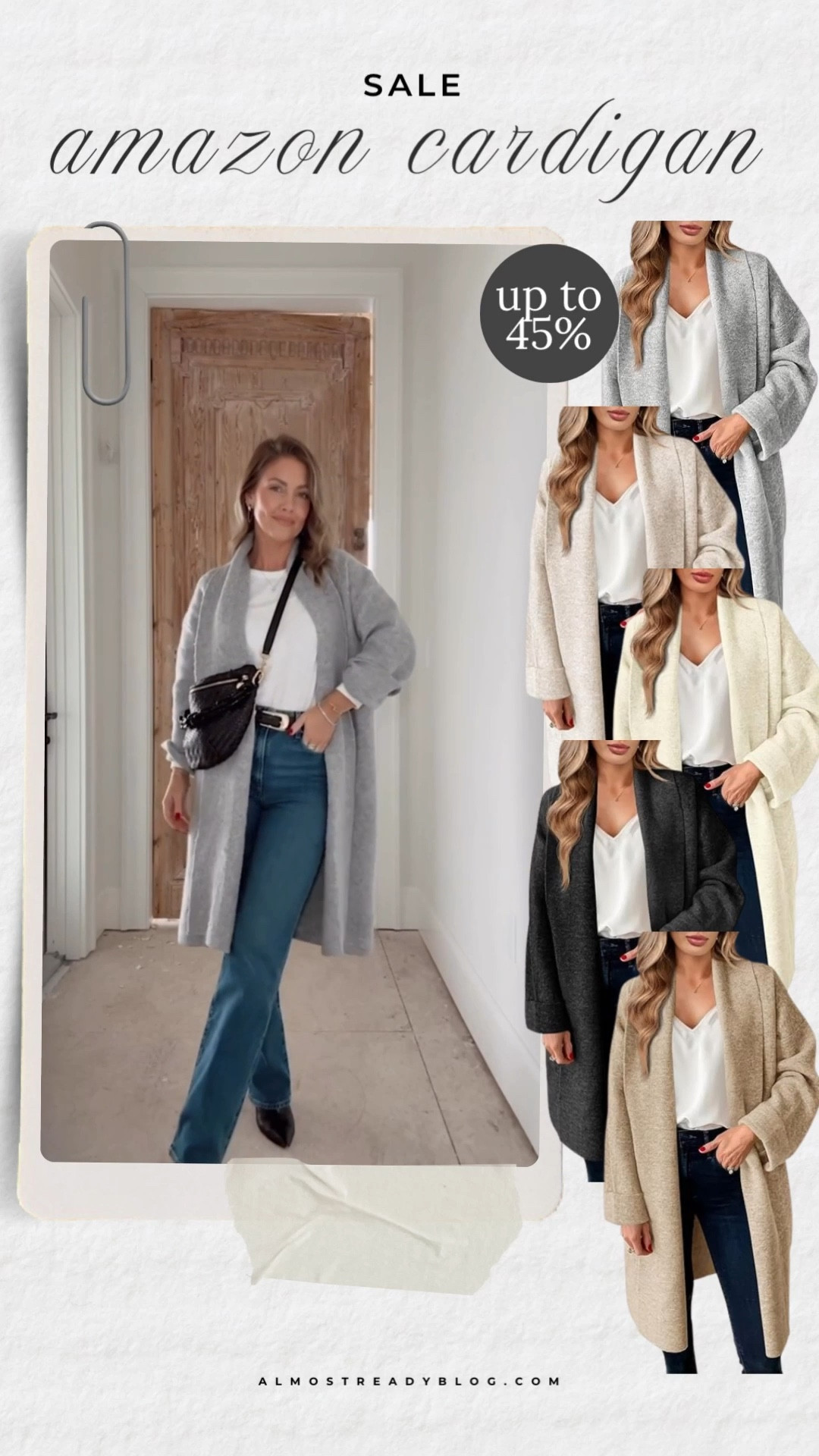 Small Amazon cardigan / XS long sleeve tee / 25 jeans (true to size) ❤️

long cardigan, coatigan, amazon fashion finds, school drop off outfit, amazon deals, wardrobe must have, almost ready blog, amanda west.

#LTKFindsUnder100 #LTKOver40 #LTKSaleAlert