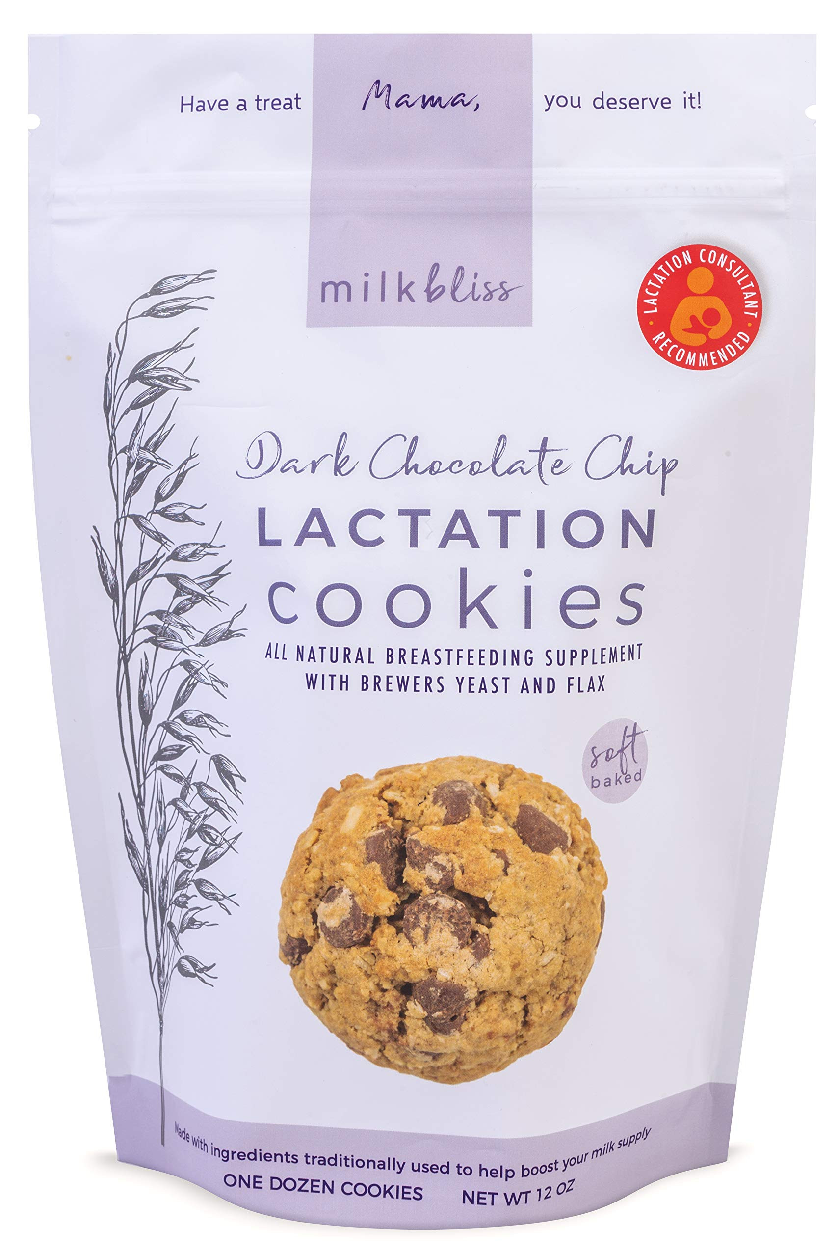 MilkBliss Dark Chocolate Chip Oatmeal Lactation Cookies with Brewers Yeast for Breastfeeding and ... | Amazon (US)