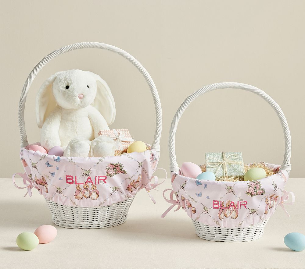 Peter Rabbit™ Flopsy™  Bunnies Lattice Easter Basket Liner | Pottery Barn Kids