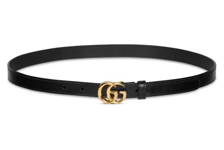 Gucci GG Marmont thin leather belt with shiny buckle | Gucci (US)