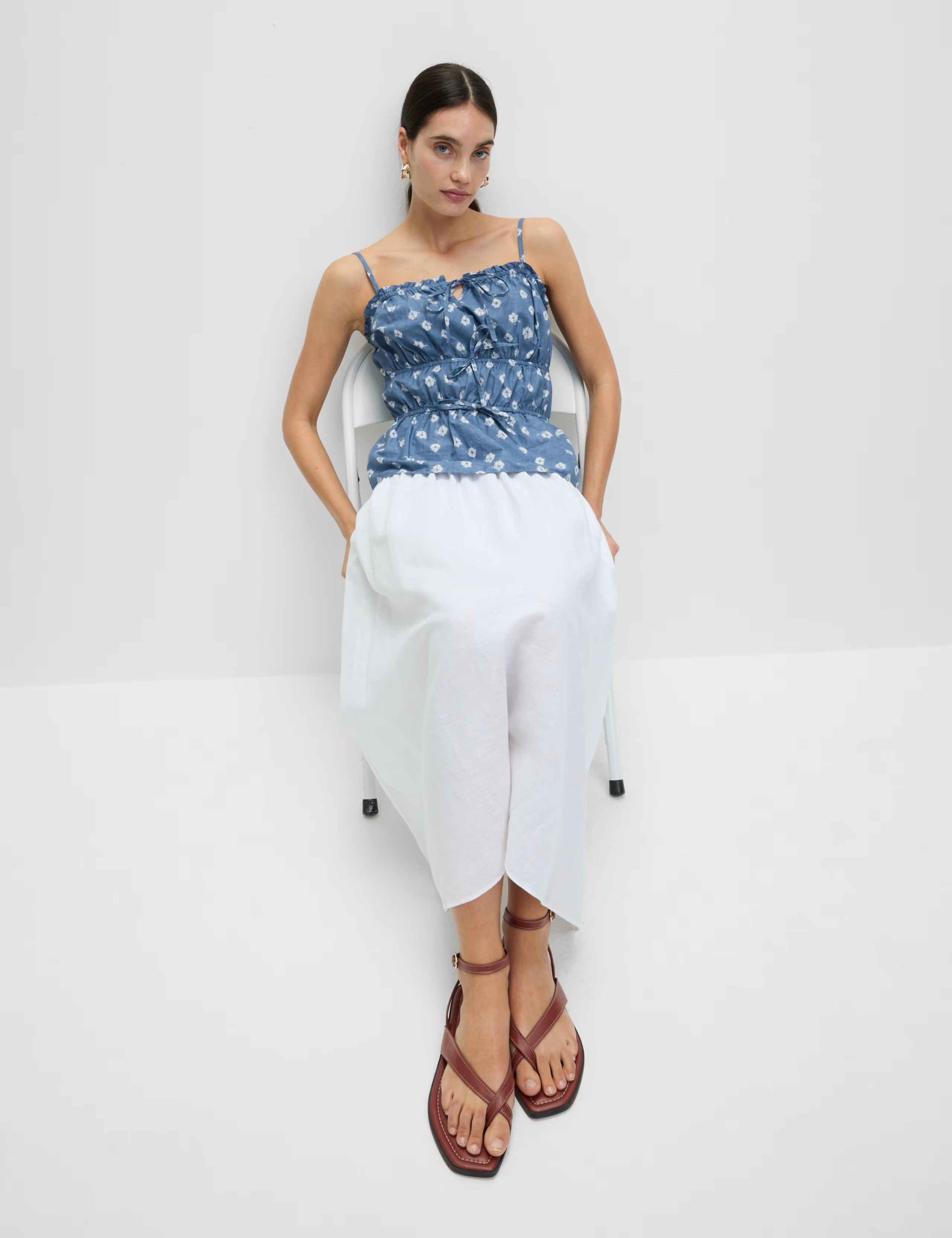 Pure Cotton Floral Tie Front Cami Top | Marks & Spencer (UK)