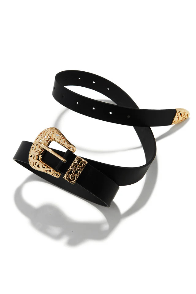Miss Lola | Southbound PU Western Belt Black | MISS LOLA