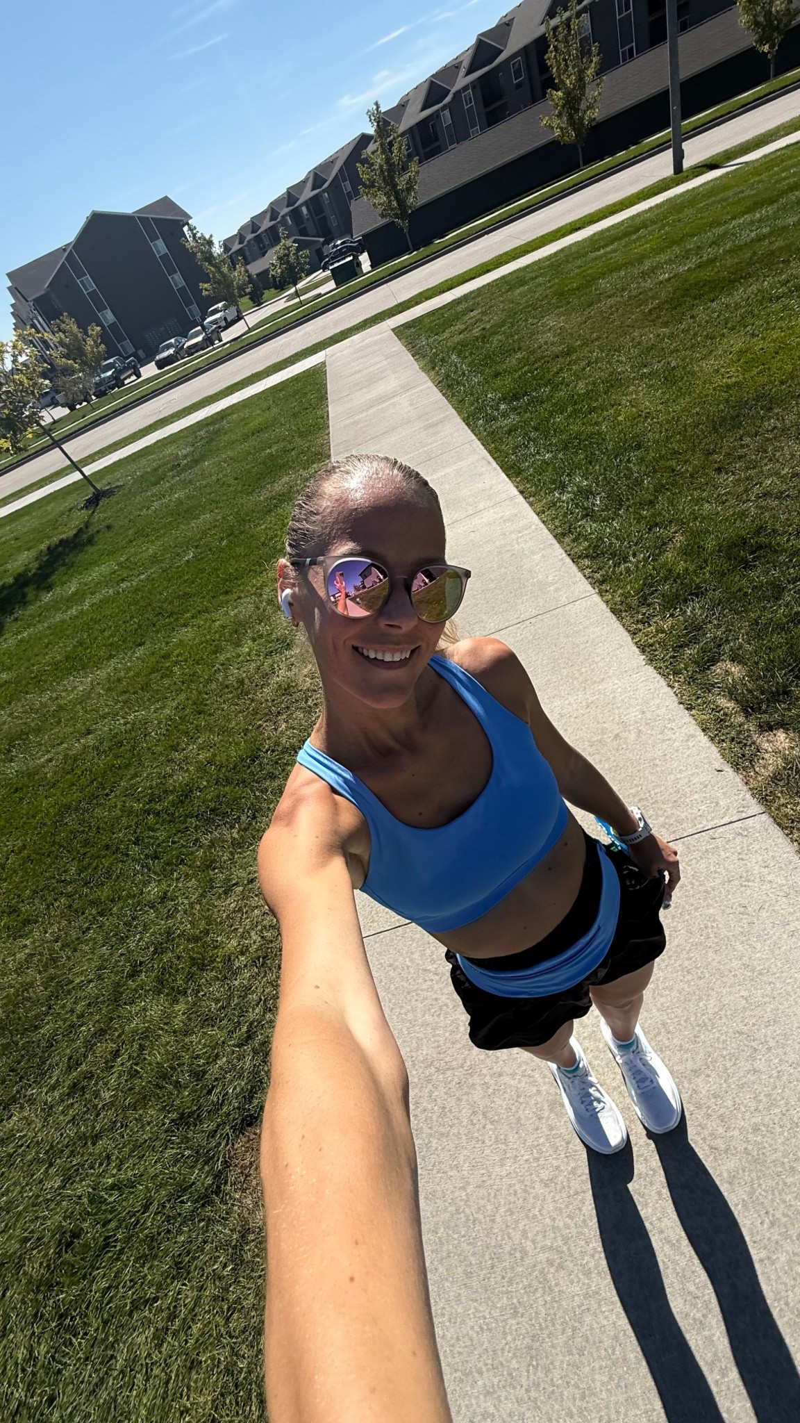 Sunny miles and a fresh running set. A bright blue sports bra, lightweight black shorts, and my favorite white running shoes — perfect for warm days and easy runs.

#runningoutfit #activewear #sportsbra #runningshorts #fitnessstyle #ltksports #ltkaction #runninggear #runnergirl #runnerslife #runningcommunity #athleisurestyle #summerfitness

#LTKActive #LTKStyleTip #LTKSeasonal