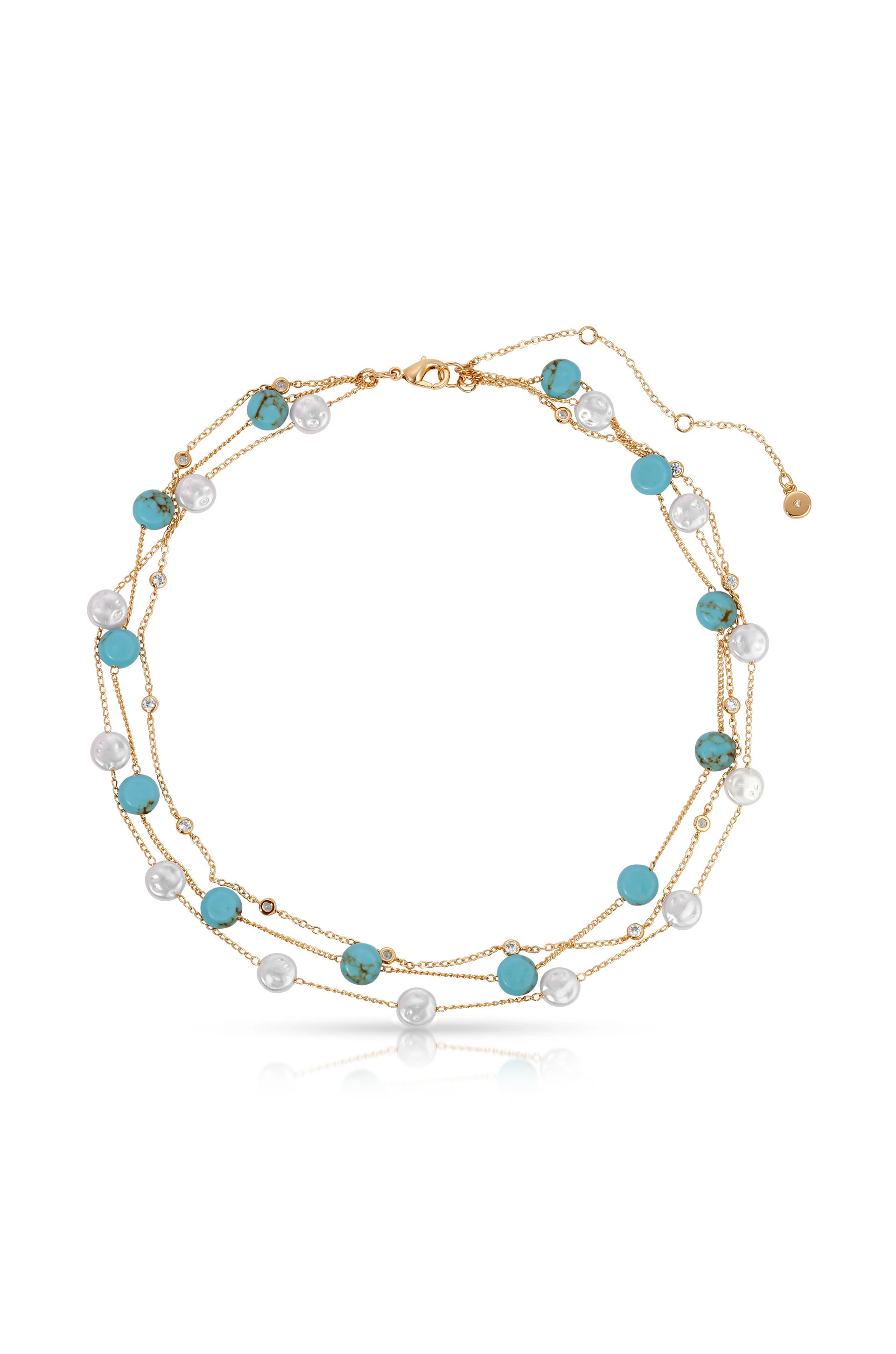 Dressed in Turquoise & Pearls Necklace | Ettika