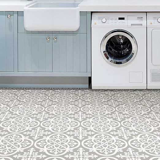 WallPops FP2942 Medina Peel & Stick Floor Tiles, Grey,12 x 12 inches | Amazon (UK)