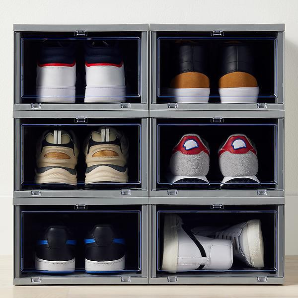 Best Value Drop-Front Shoe Box Case of 6 | The Container Store