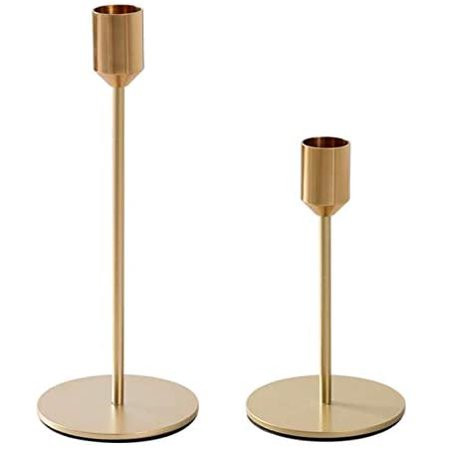 New Modern Metal Gold Candlestick Holders Wedding Decoration Skinny Tapered Candlestick Holder Home  | Walmart (US)