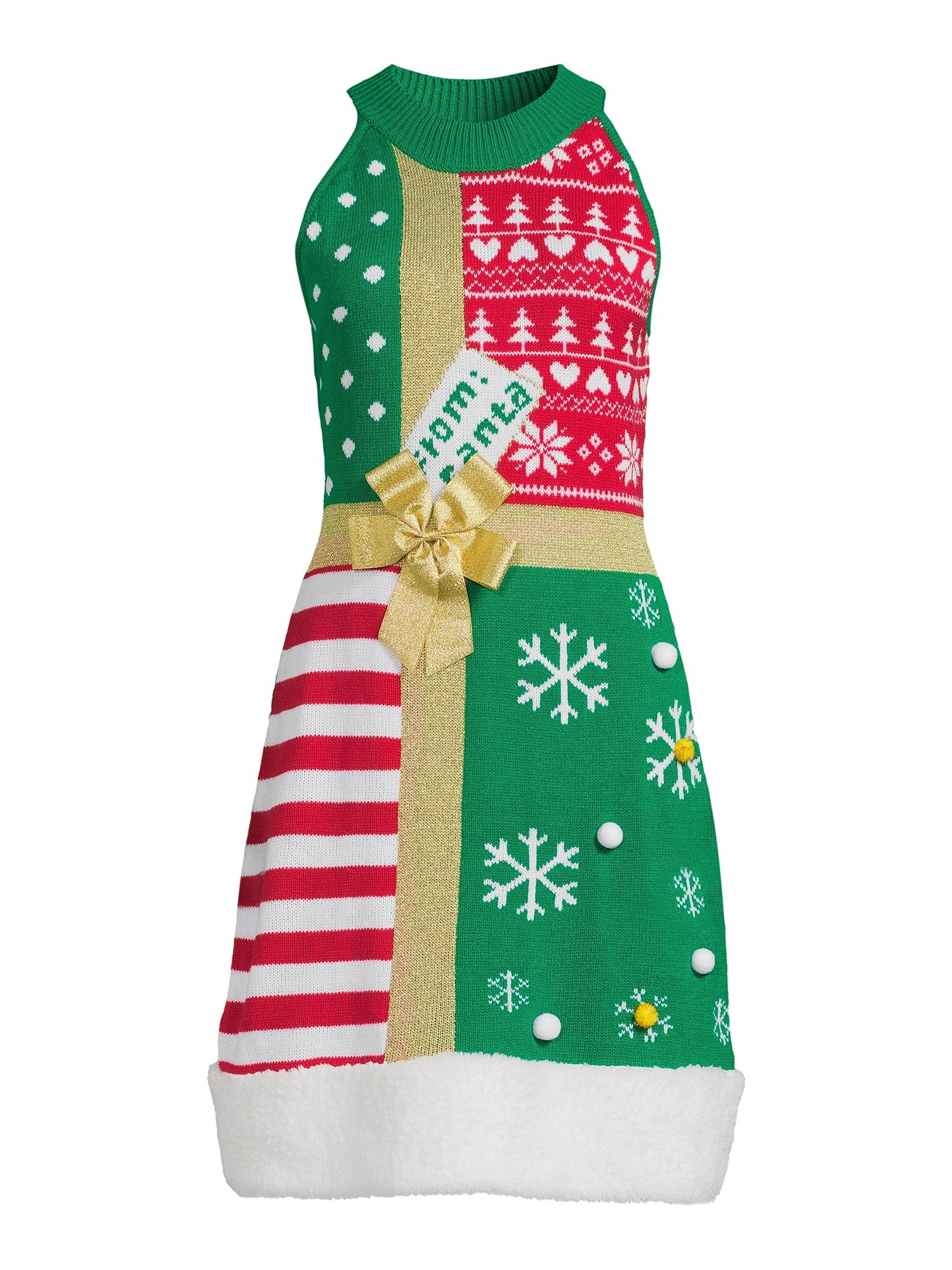 No Boundaries Junior's Christmas Sweater Dress - Walmart.com | Walmart (US)