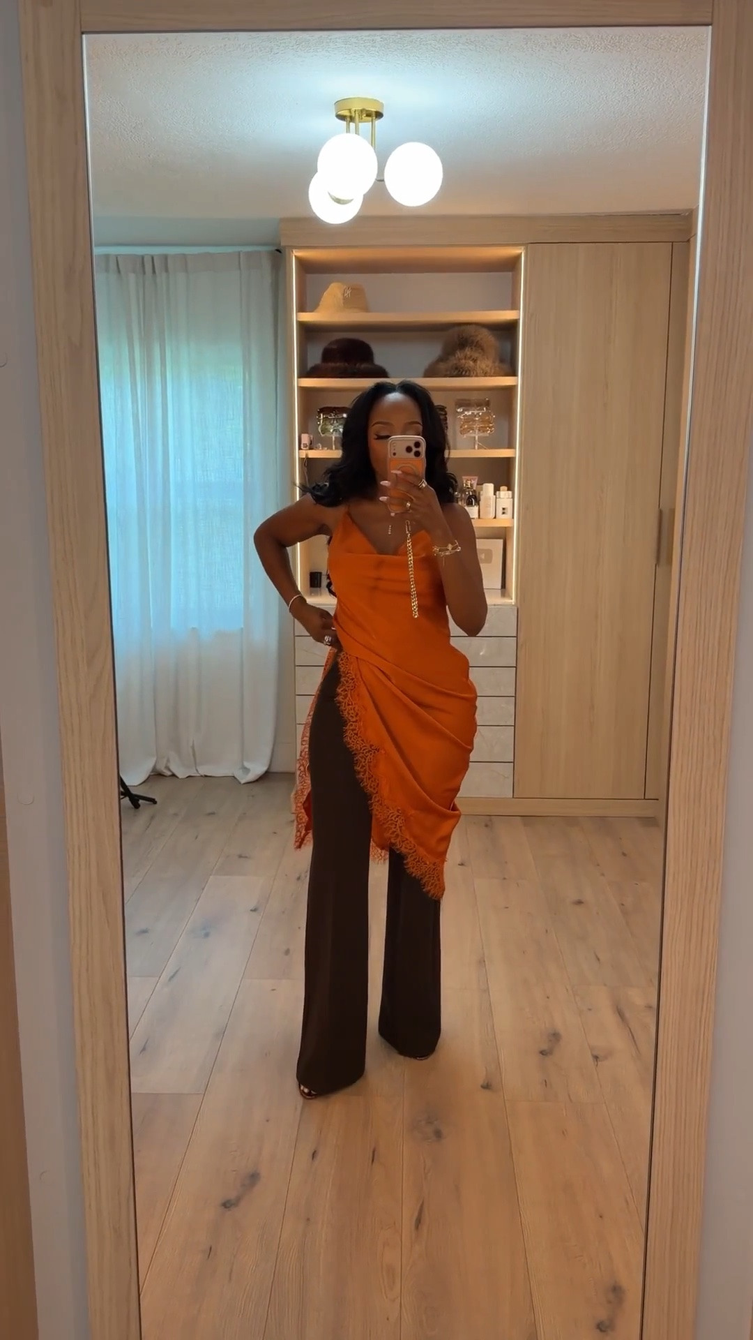 Scroll to shop! ✨ Everything from this look is linked below. 👇🏽

FALL COLOR COMBO 🍊🤎 This burnt orange lace-trim slip dress layered over chocolate brown wide leg pants is such a good way to make your summer dresses work for fall. Unexpected, elevated and SO good together.

burnt orange dress, orange slip dress, lace trim dress, dress over pants outfit, chocolate brown pants, wide leg pants, fall layering outfit, fall color palette, transitional fall outfit, creative layering outfit, elevated fall style, fall date night outfit, dinner outfit idea, petite fall fashion, fall outfit inspiration

Wearing: Size Small | 5’4” | 140 lbs | 34D-27-40

Download the FREE LTK app & follow @kirasfashionfinds to shop all my daily finds.

#LTKPetite #LTKSeasonal #LTKStyleTip

#LTKootd #LTKPetite
