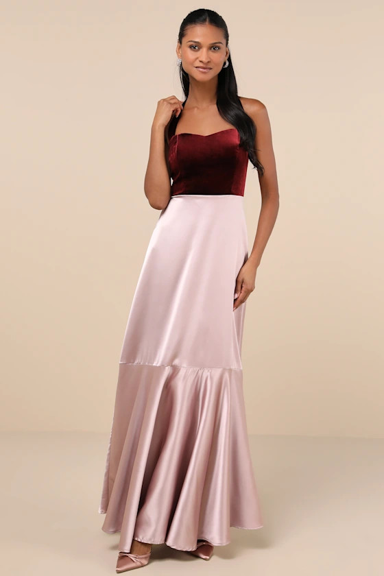 Mesmerizing Impression Mauve Pink Mixed Media Halter Maxi Dress | Lulus