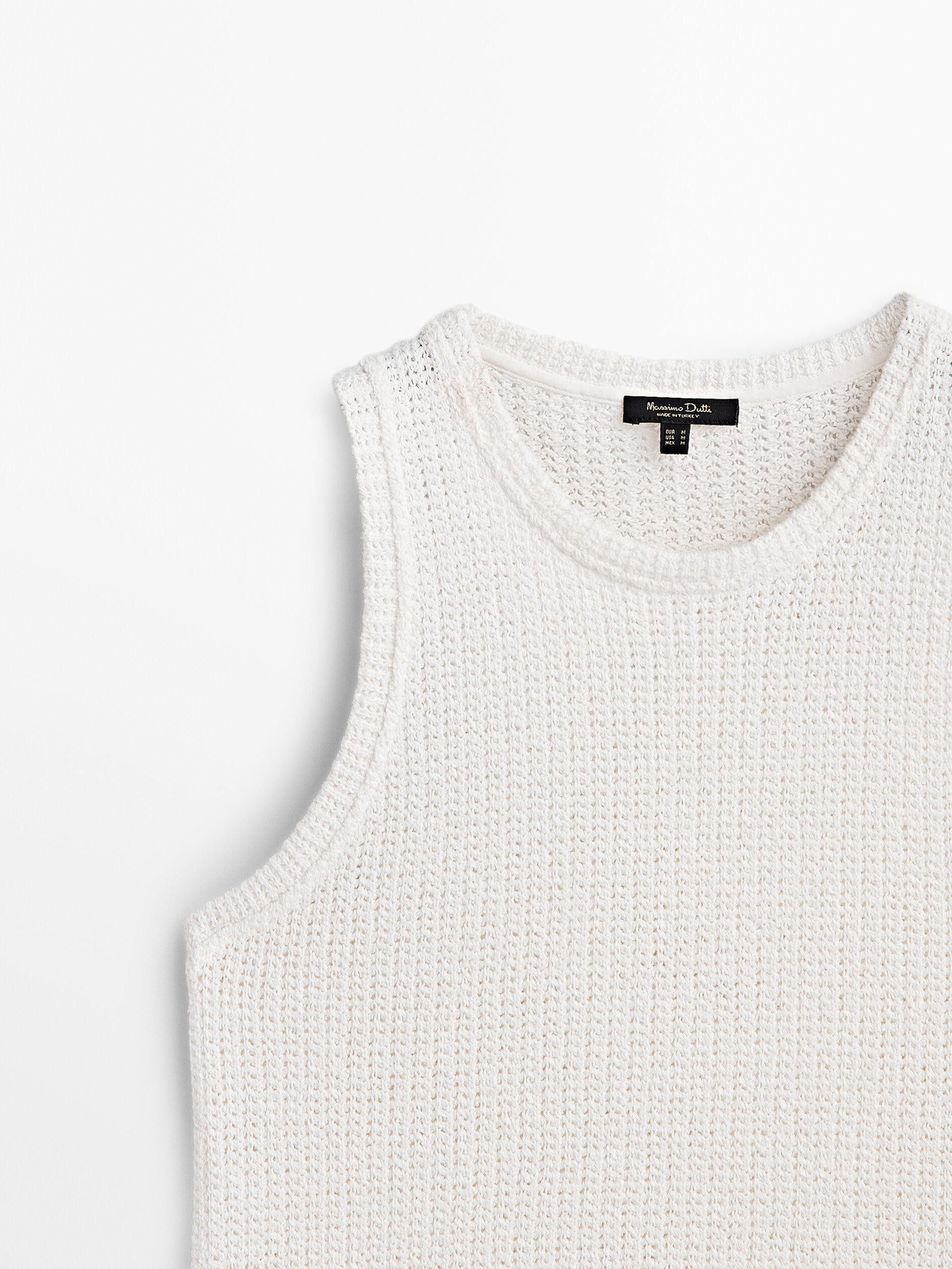 Sleeveless textured top | Massimo Dutti US
