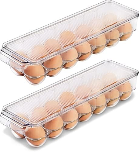 Utopia Home Egg Container For Refrigerator - 14 Egg Container With Lid & Handle, Egg Holder For R... | Amazon (US)