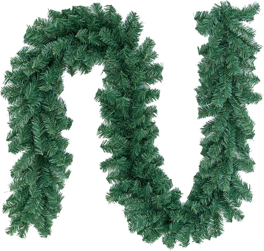 9 ft Christmas Green Garland, Premium Quality Greenery Twist Wreath Artificial Plant, Xmas Greene... | Amazon (US)