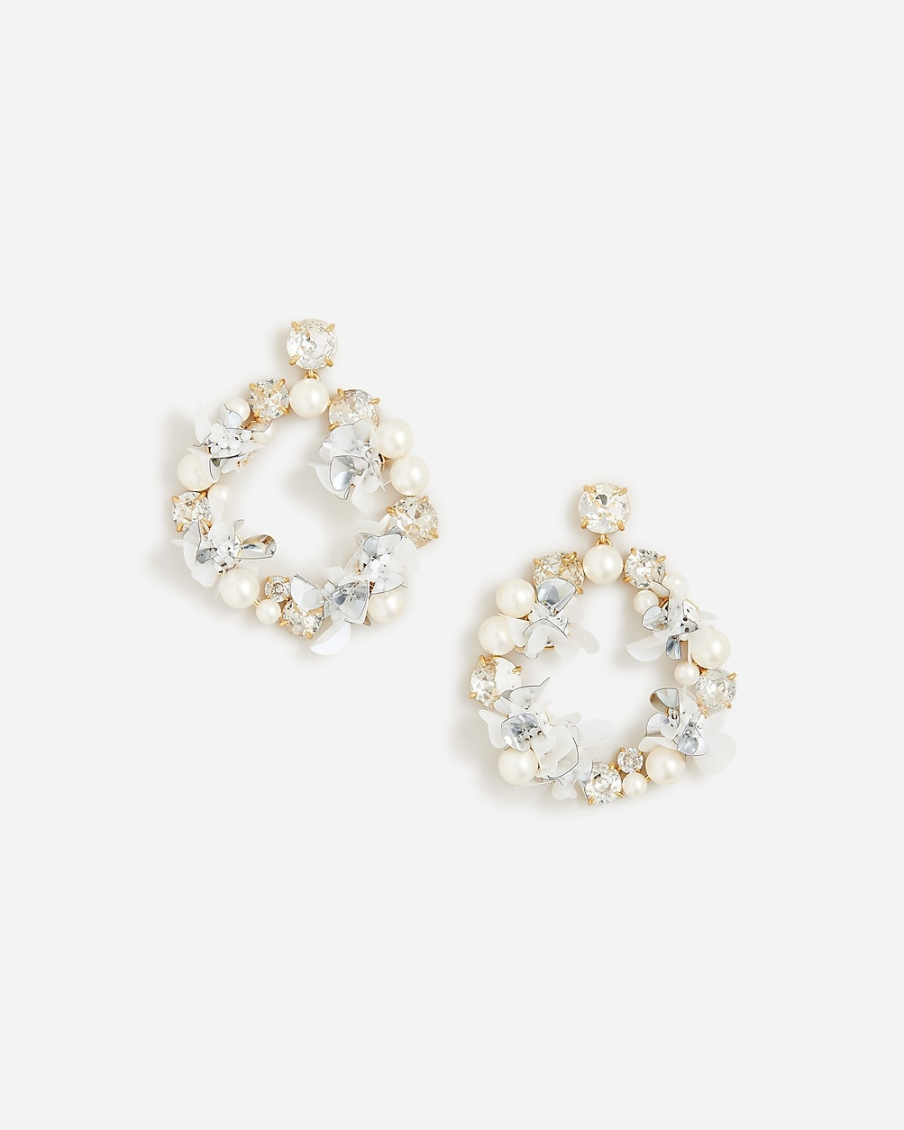 Pearl and sequin hoop earrings | J. Crew US