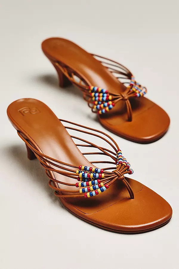 Jessica Beaded Thong Heels | Anthropologie (US)