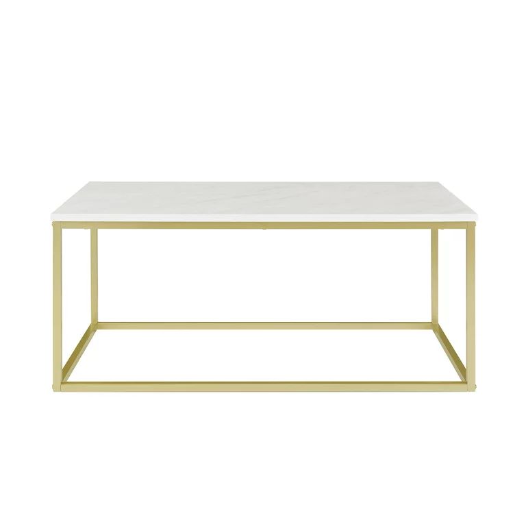Modern Open Box Faux White Marble and Gold Coffee Table by Manor Park | Walmart (US)