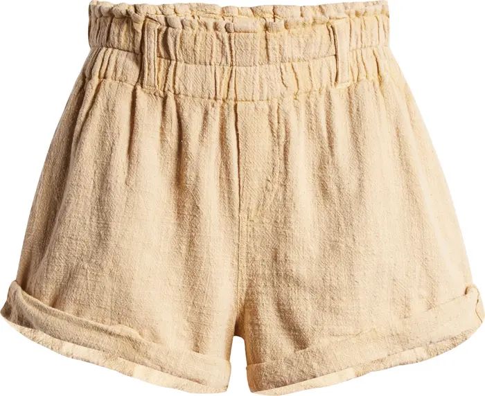 Free People Solor Baja Paperbag Waist Flare Cotton Shorts | Nordstrom | Nordstrom