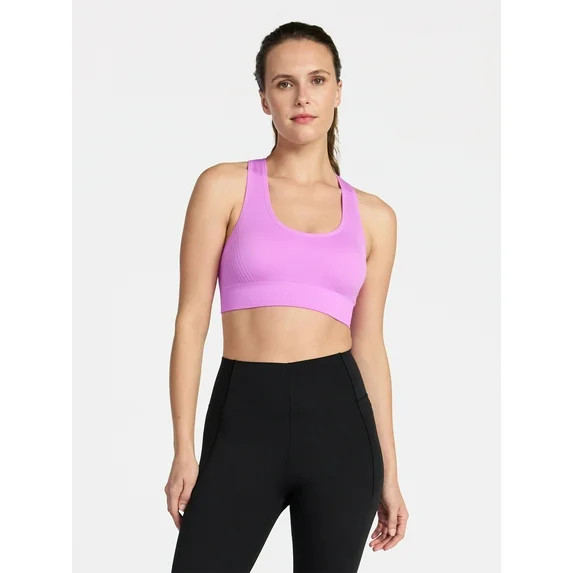 Avia Women's Medium Support Seamless Racerback Sports Bra, Sizes S-XXXL | Walmart (US)