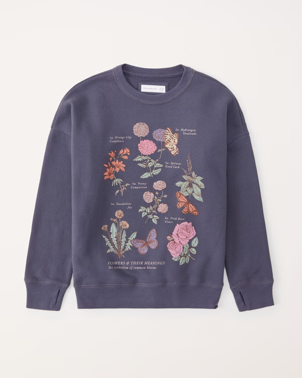 legging-friendly graphic crew sweatshirt | Abercrombie & Fitch (US)