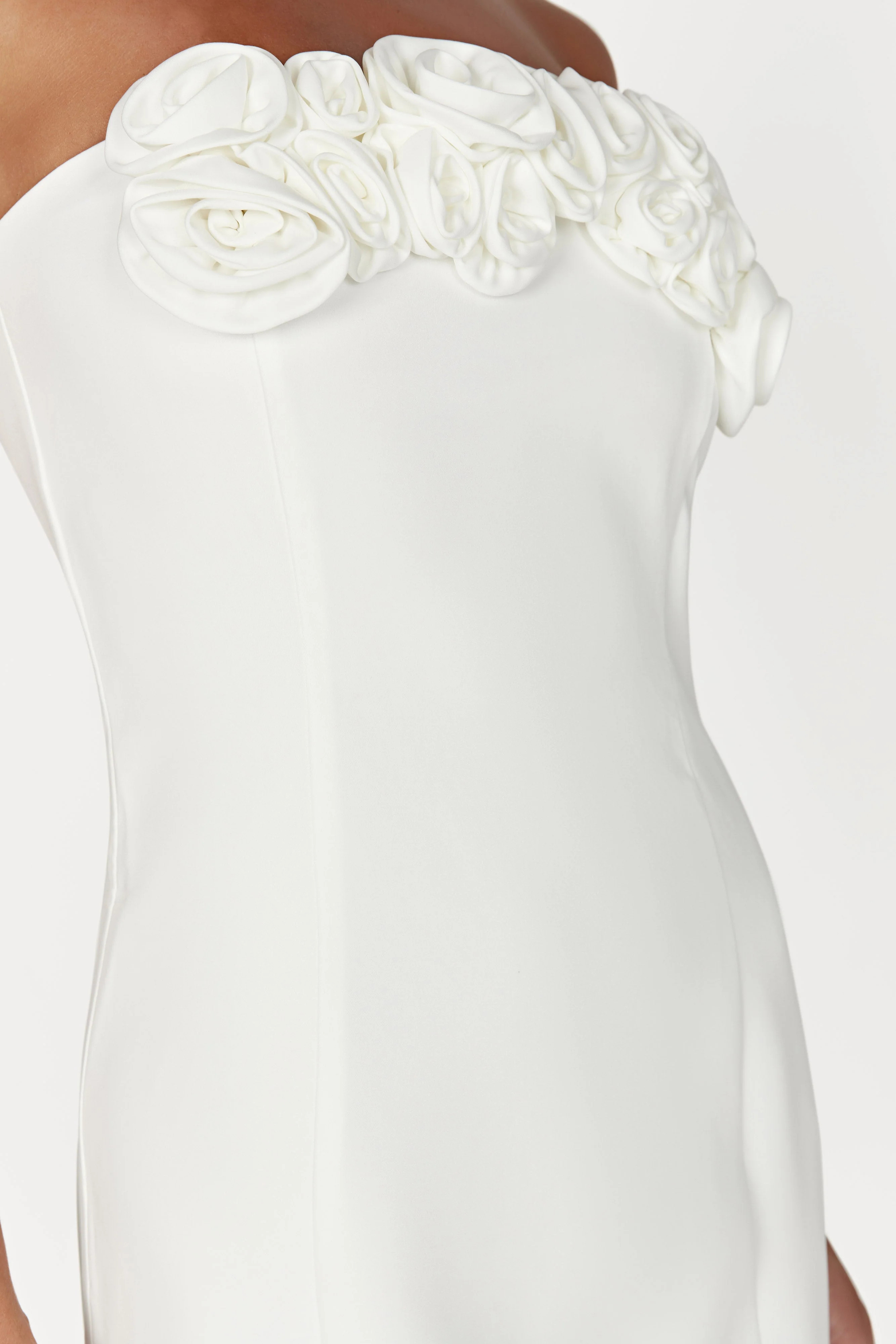 Brooks Rose Mini Dress - White | MESHKI US