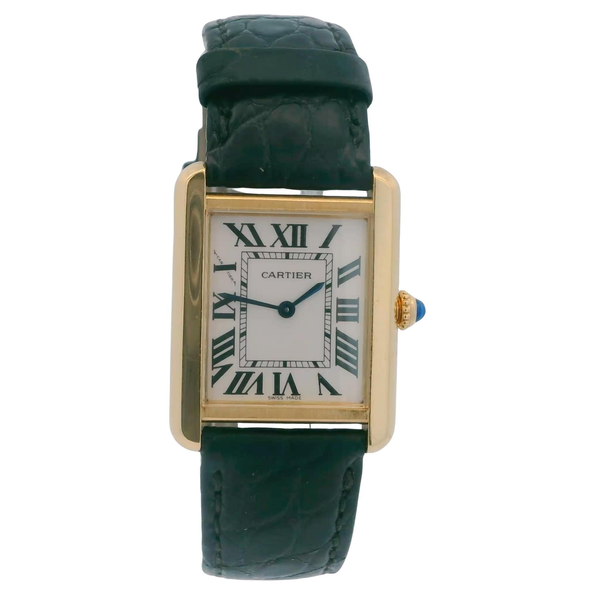 Cartier Tank Solo W5200002 18K Yellow Gold Ladies Watch | 1stDibs