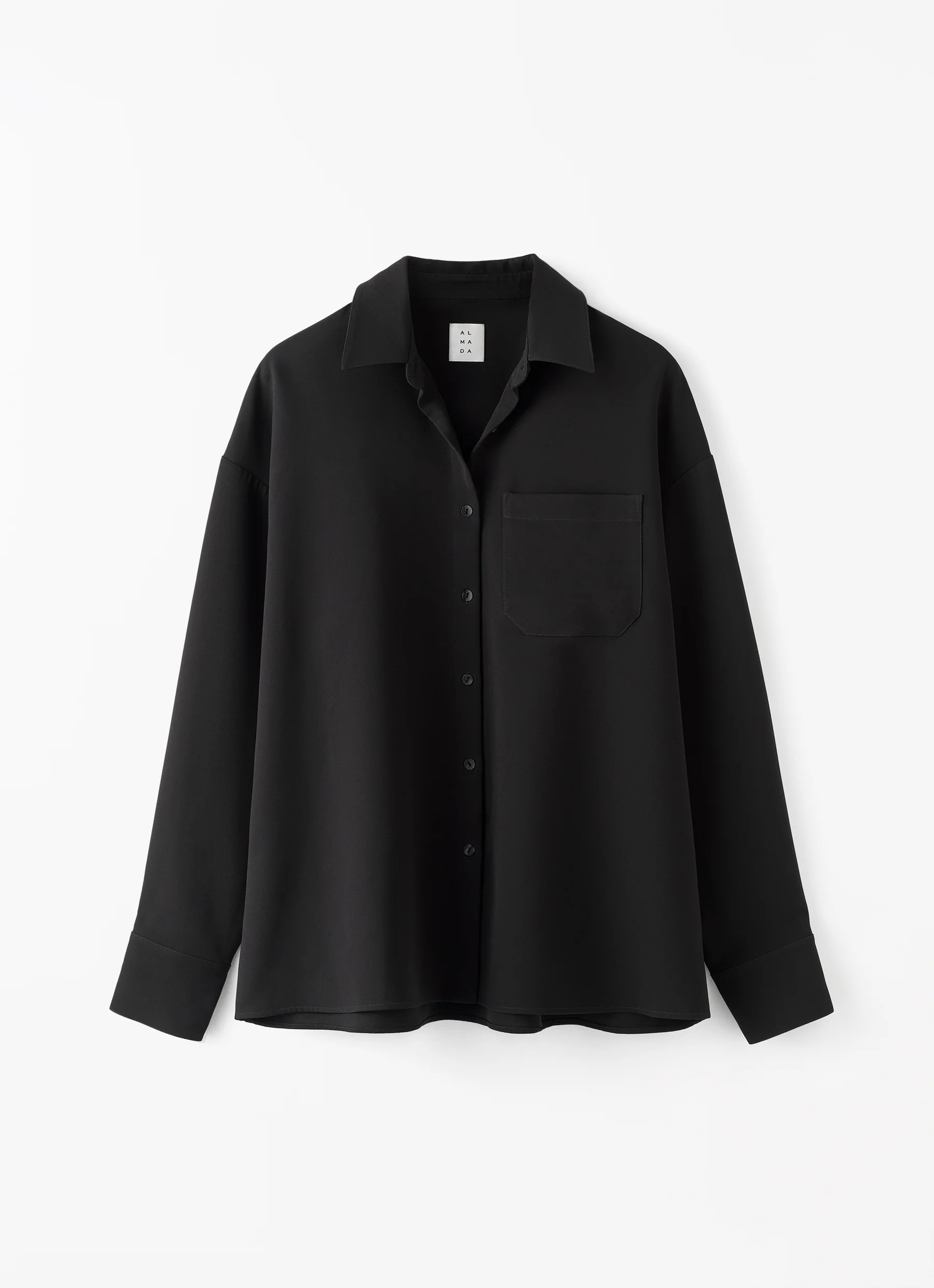 Finn Crepe Shirt, black | Almada Label