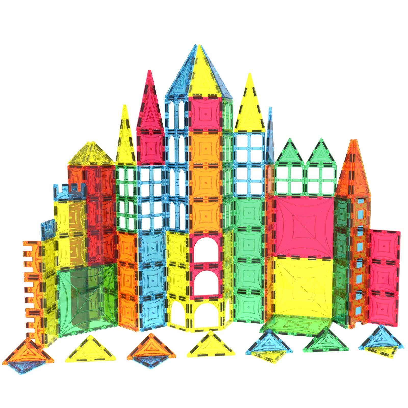 Mag-Genius Award Winning building Tiles Clear Colors 3D Brain Building Blocks Set of 182 + Piece Inc | Amazon (US)