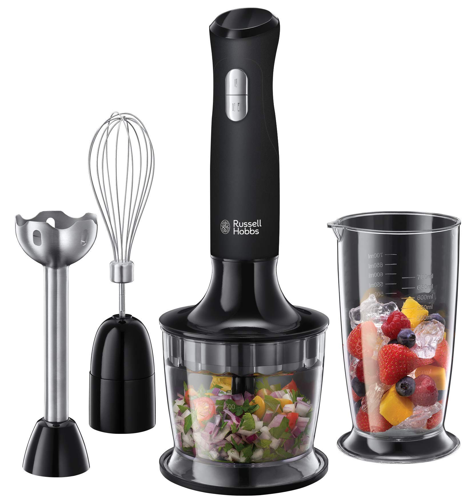Russell Hobbs Desire 3 in 1 Electric Hand Blender, Fruit & Veg Mini Chopper & Whisk attachment, S... | Amazon (UK)