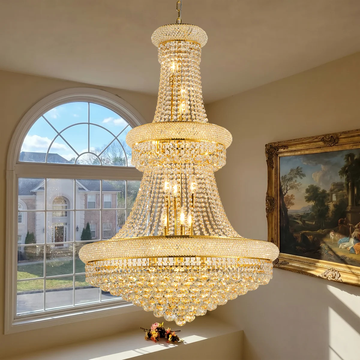 32-Inch K9 Crystal Chandelier Lighting for Dining Room, Modern Luxury 27-Light French Empire Ceil... | Wayfair North America