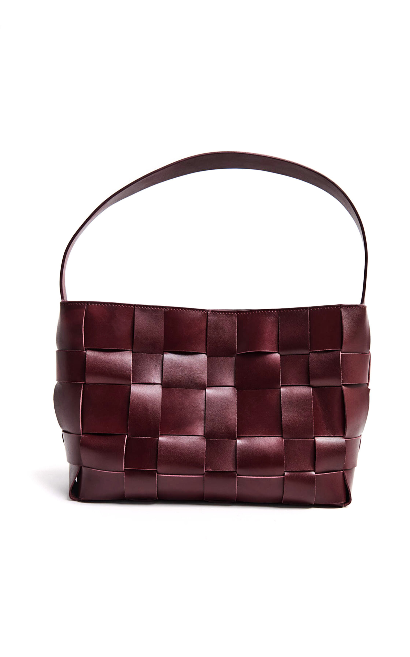 St. Agni - Woven Leather Mini Tote - Burgundy - OS - Moda Operandi | Moda Operandi (Global)